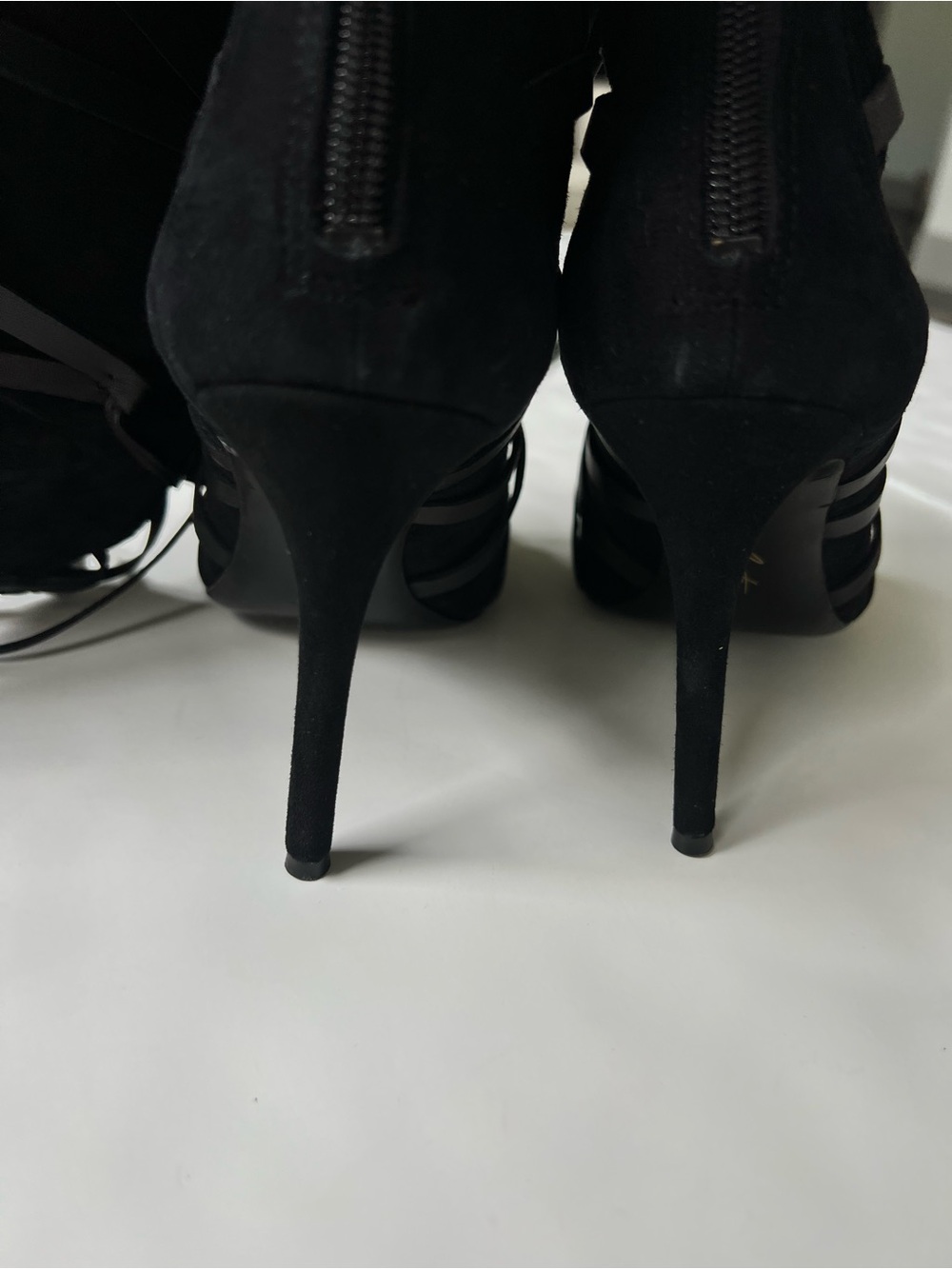 VC John Camuto Maddy High Heel Lace-Up Black Suede Boots Renaissance leather - Picture 13 of 16